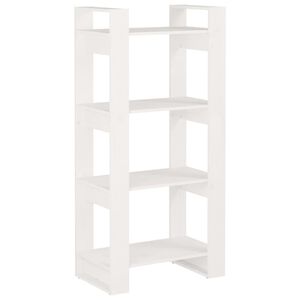vidaXL B&uuml;cherregal/Raumteiler Wei&szlig; 60x35x125 cm Massivholz