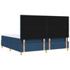 vidaXL Boxspringbett mit Matratze mit Kopfteil Blau 200 x 200 cm Stoff