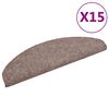 vidaXL Stufenmatten Selbstklebend 15 Stk. 65x21x4 cm Hellbraun Halbrund Gro&szlig;