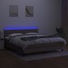 vidaXL Boxspringbett mit Matratze & LED Taupe 160x200 cm Stoff