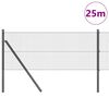 vidaXL Zaunpfosten Grau 25 x 0,4 m (12 x 12 mm Maschen) Stahl und PVC