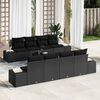 vidaXL Sofa Set mit Kissen 7 pcs Schwarz Poly Rattan
