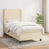 vidaXL Boxspringbett mit Matratze Creme 80x200 cm Stoff