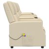 vidaXL 4-Sitzer Massagesessel mit Getr&auml;nkehalter Creme Kunstleder