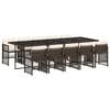 vidaXL 11-tlg. Garten-Essgruppe mit Kissen Braun Poly Rattan
