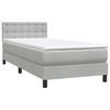 vidaXL Boxspringbett mit Matratze & LED Hellgrau 90x220 cm Samt