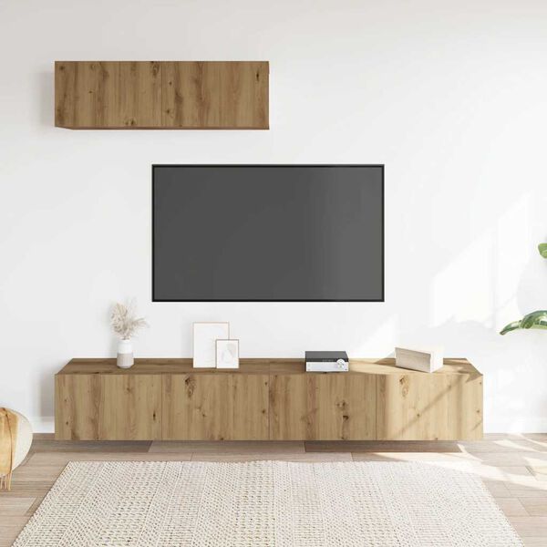 vidaXL TV-Wandschr&auml;nke 3 Stk. Artisan-Eiche 100x30x30 cm Holzwerkstoff