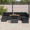 vidaXL Garten-Sofa-Set mit Speicher 9 pcs Schwarz Poly Rattan