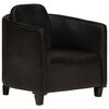 vidaXL Sessel Schwarz Echtleder