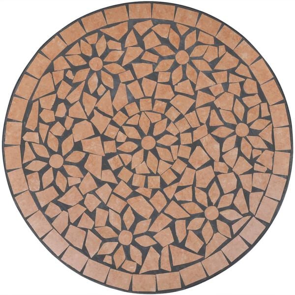 vidaXL Bistrotisch Terrakotta-Rot 60 cm Mosaik