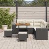 vidaXL Gartensofa-set mit Kissen 8 pcs Schwarz Poly-Rattan