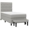 vidaXL Boxspringbett mit Matratze Hellgrau 90x190 cm Stoff