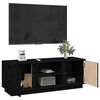 vidaXL TV-Schrank Schwarz 110x35x40,5 cm Massivholz Kiefer