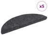 vidaXL Stufenmatten Selbstklebend 5 Stk. 56x17x3 cm Dunkelgrau Halbrund