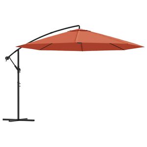 vidaXL Ampelschirm mit Stahl-Mast 350 cm Terrakotta