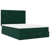 vidaXL Ottoman-Bett mit Matratzen Dunkelgr&uuml;n 140x190 cm Samt
