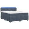 vidaXL Boxspringbett mit Matratze und LED Dunkelgrau 140 x 200 cm Samt