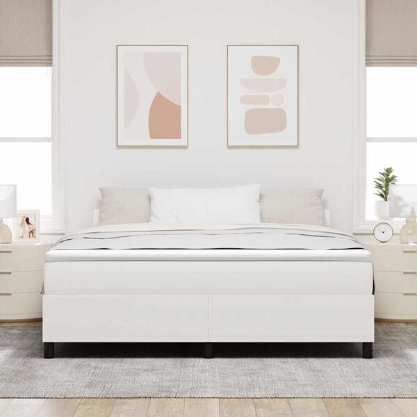 vidaXL Plattformbettgestell Creme 180 x 200 cm Stoff