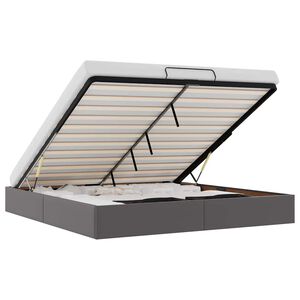 vidaXL Ottoman-Bett ohne Matratze Grau 180x200 cm Kunstleder