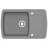 vidaXL Granitspüle Einzelbecken Grau
