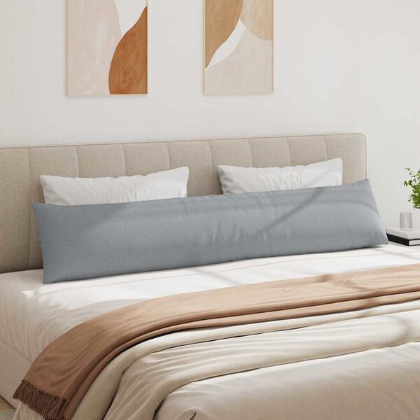 vidaXL Sofakissen 2 Stück Hellgrau 200 x 40 cm Stoff