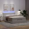 vidaXL Ottoman-Bett mit Matratzen & LEDs Reinweiß 140x190cm Kunstleder