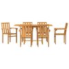 vidaXL Garten Essgruppe 7 pcs Braun Massivholz Teak