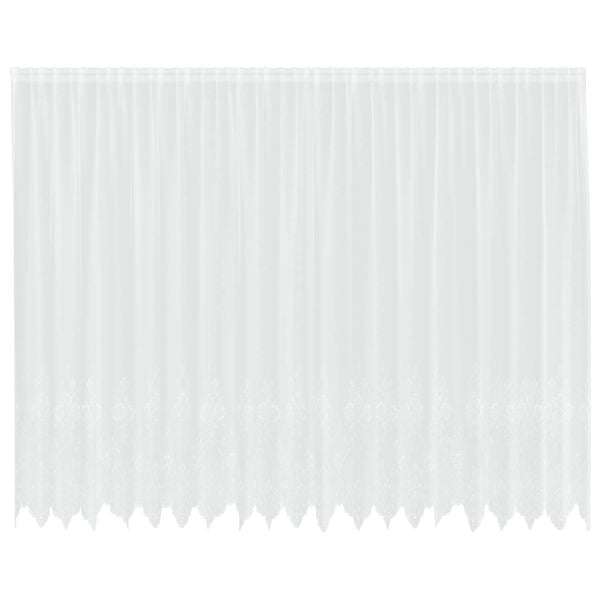 vidaXL Spitzenvorhang mit Vorh&auml;ngen Floral Wei&szlig; 200 x 500 cm Polyester