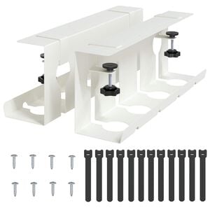 vidaXL Unter dem Schreibtisch Kabelmanagement Tray 2 pcs Wei&szlig;