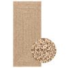 vidaXL Teppich ZIZUR 80x200 cm Jute-Optik Indoor und Outdoor