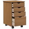 vidaXL Rollschrank Mit Rad MOSS Honigbraun 34 x 39 x 56 cm