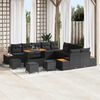 vidaXL Gartensofa-set 14 pcs Schwarz Poly-Rattan