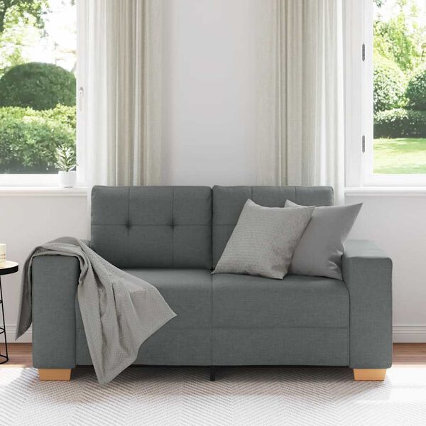 vidaXL Zweisitzer-Sofa Dunkelgrau 120 cm Stoff