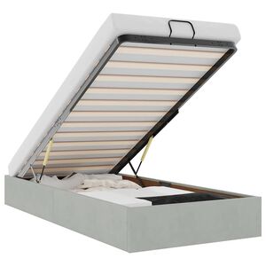 vidaXL Ottoman-Bett ohne Matratze Hellgrau 80x200 cm Samt