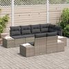 vidaXL Gartensofa-set mit Kissen 7 pcs Grau Poly-Rattan