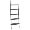 vidaXL Leiterregal mit 5 B&ouml;den Schwarz 64x34x185,5 cm