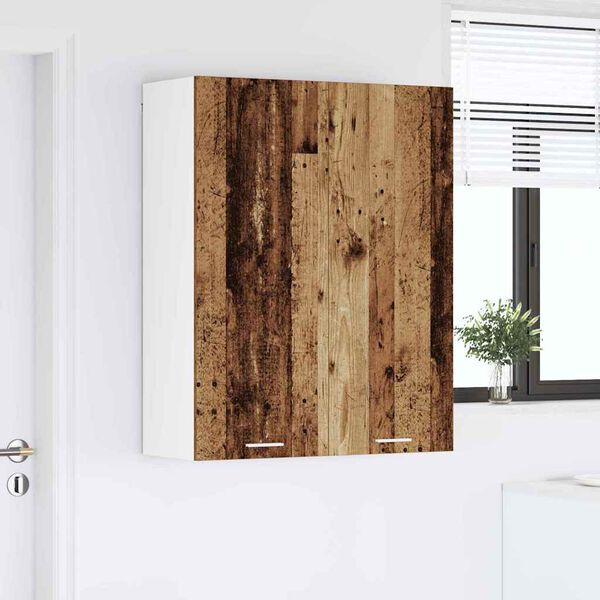 vidaXL H&auml;ngeschrank mit T&uuml;r Altholz 80 x 31 x 100 cm Holzwerkstoff