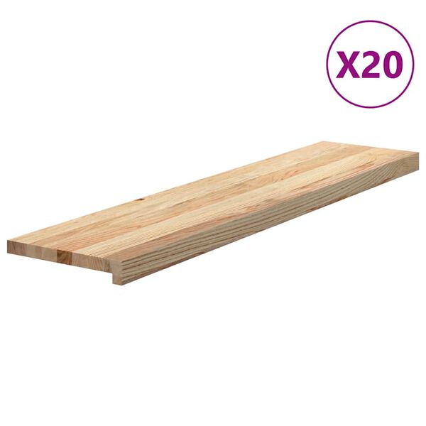 vidaXL Treppenstufen 20 Stk. Unbehandelt 110x25x2 cm Massivholz Eiche