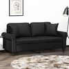 vidaXL 2-Sitzer-Sofa mit Zierkissen Schwarz 140 cm Kunstleder