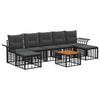 vidaXL Outdoor-Sofagarnitur 8 stk. Schwarz und Dunkelgrau Polyester