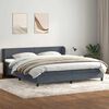 vidaXL Boxspringbett mit Matratzen Dunkelgrau 180x220 cm Samt