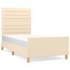 vidaXL Bettgestell ohne Matratze Creme 80x200 cm Stoff