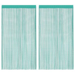 vidaXL Fadenvorh&auml;nge 2 Stk. T&uuml;rkis 100x250 cm