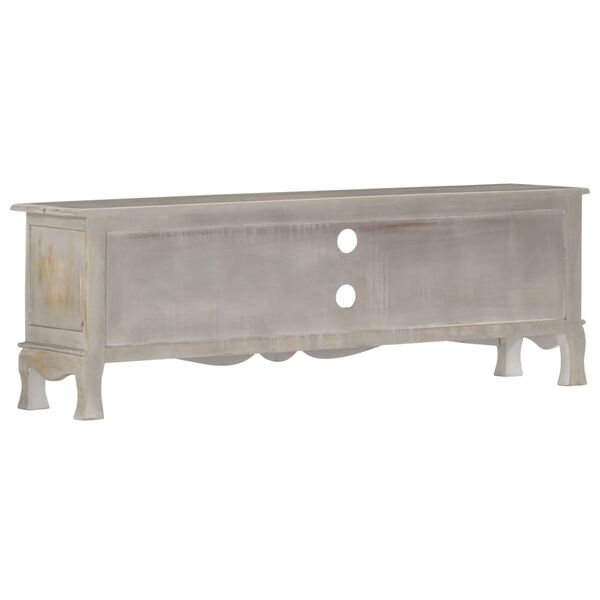 vidaXL TV-Schrank Grau 120&times;30&times;42 cm Massivholz Mango