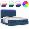 vidaXL Ottoman-Bett mit Matratzen & LEDs Blau 160x200 cm Stoff