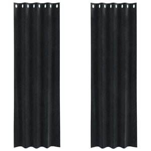 vidaXL Verdunkelungsvorh&auml;nge 2 pcs Schwarz 140 x 225 cm Samt