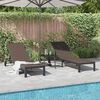 vidaXL Sonnenliege 2-Person 3 pcs Braun 40 x 39 x 40,5 cm Poly-Rattan