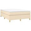 vidaXL Boxspringbett mit Matratze Creme 140x190 cm Stoff