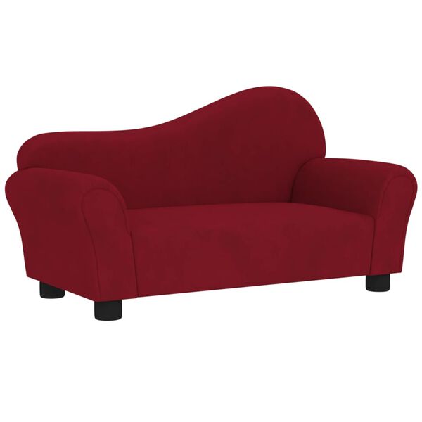 vidaXL Kindersofa Weinrot Samt