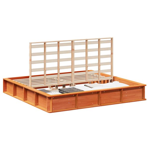 vidaXL Bettrahmen Wachsbraun 180 x 200 cm Massives Kiefernholz